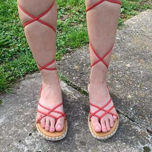 Lottini Women’s Strappy Red Sandals